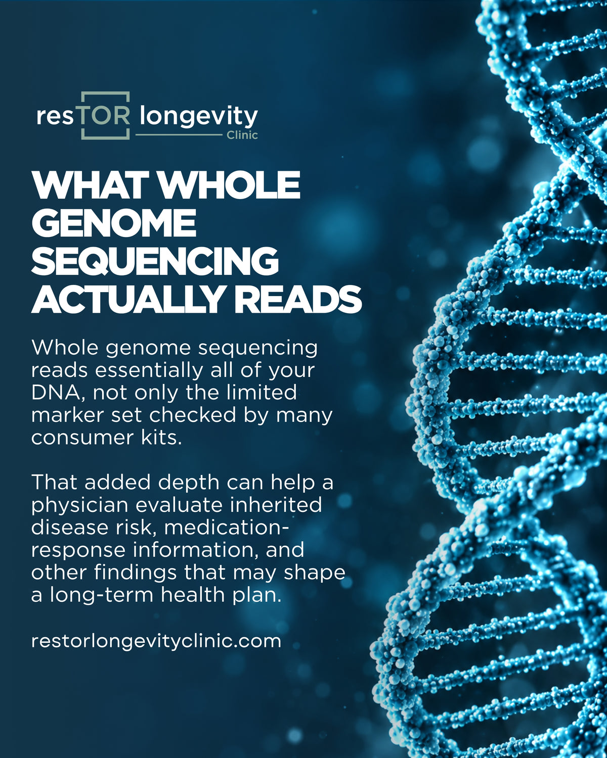 A physician reviewing whole genome sequencing results with a patient at a longevity clinic in Houston, Texas.