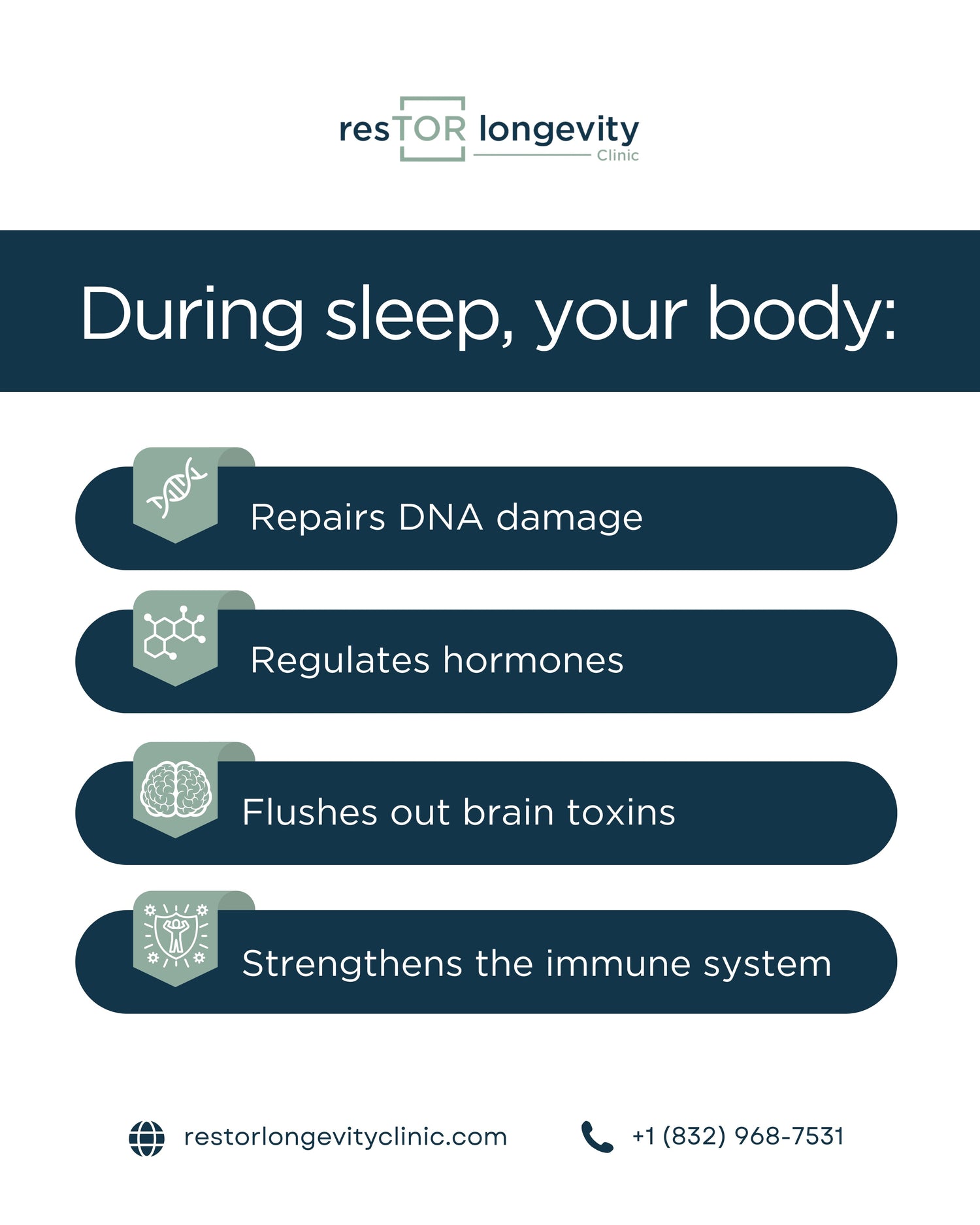 Sleep benefits: DNA repair, hormone balance, brain detox, and immunity – Dr. Gregory Burzynski at resTOR Longevity Clinic, Houston, Texas.