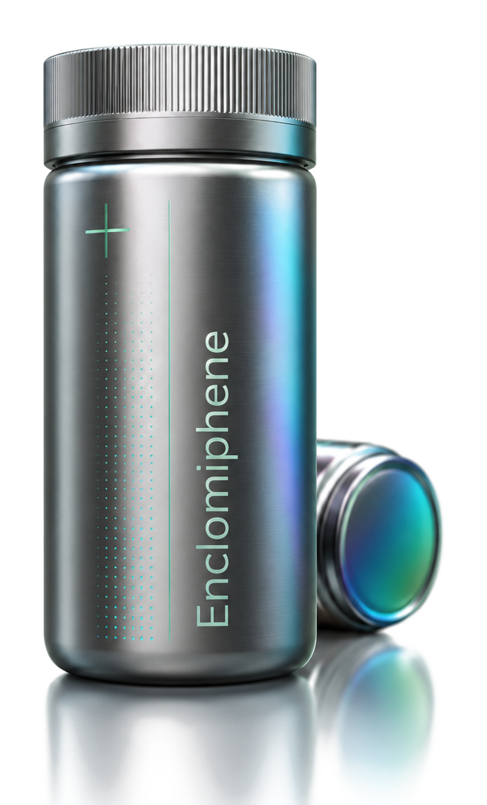 Enclomiphene medication bottle for Houston Concierge Medicine